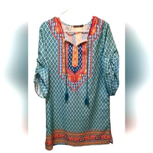 Urban Coco Blue Colorful Summer Polyester Dress size Small